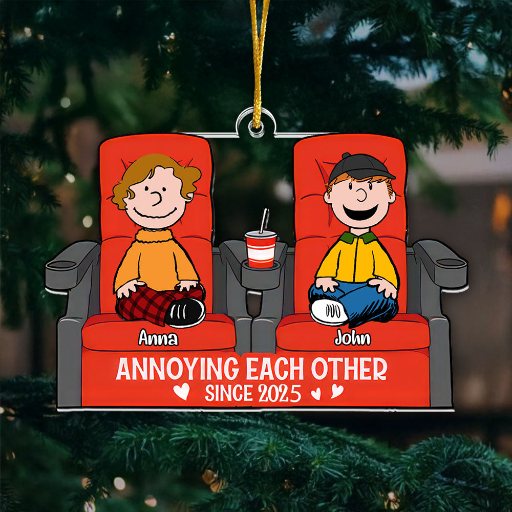 Personalized Acrylic Christmas Ornament for Couples Annoying Each Other Since 2025