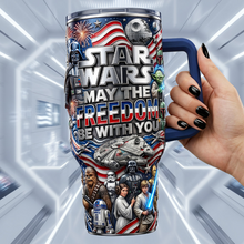 Load image into Gallery viewer, Personalized Star Wars Tumbler with Handle for Movie Fans
