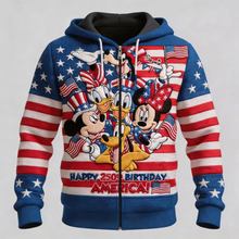 Load image into Gallery viewer, Personalized 250th Anniversary USA Shirt with Disney Characters - Gift for Movie Fans &amp; Families
