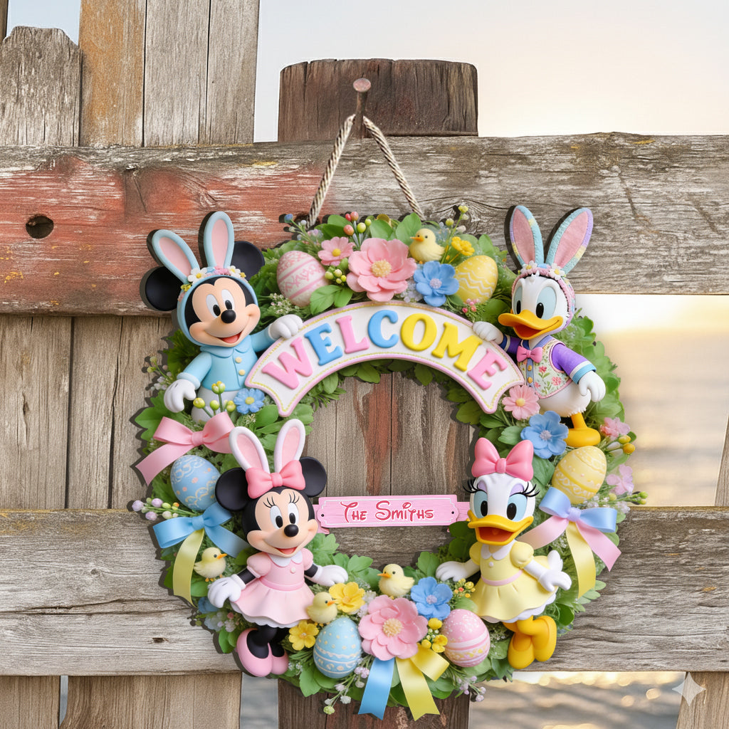 Personalized Easter Wooden Sign Custom Family Home Decor