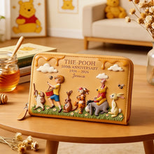 Load image into Gallery viewer, Personalized Leather Long Wallet Disney Pooh 100th Anniversary Gift for Movie Fans
