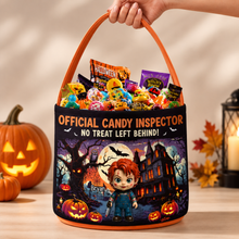 Load image into Gallery viewer, Personalized Halloween Candy Inspector Basket for Kids - Spooky Gift
