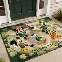 Load image into Gallery viewer, Personalized St. Patrick's Day Doormat Family Gift with Disney Characters

