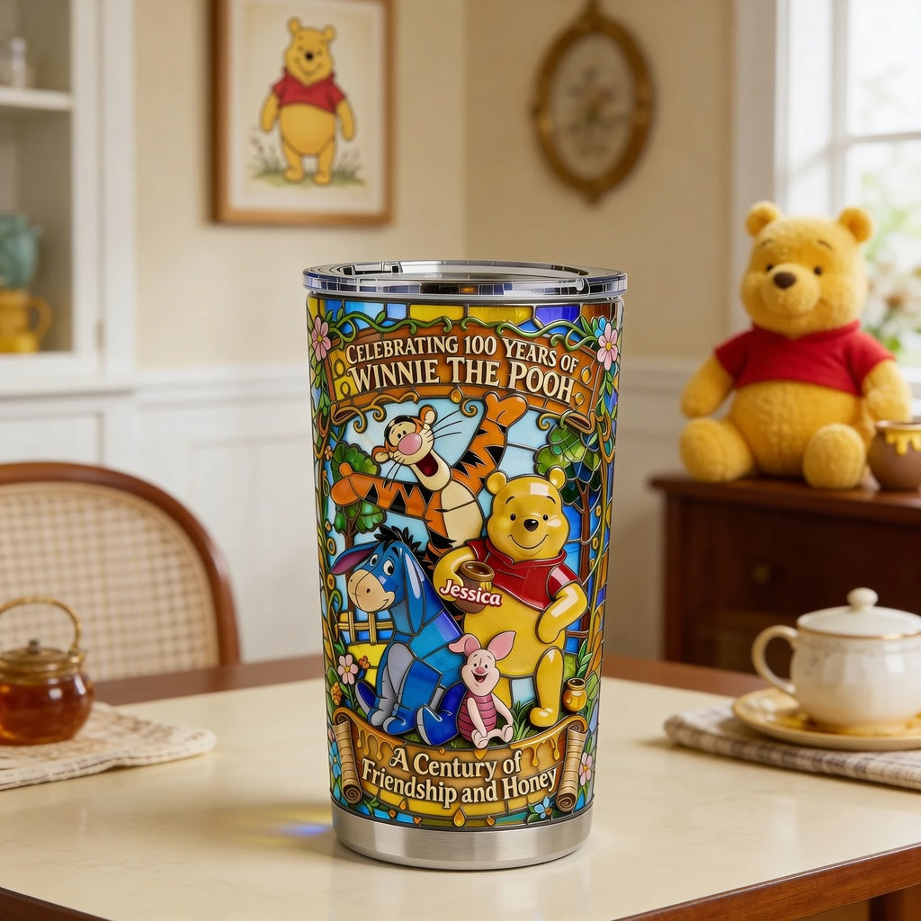 Personalized Winnie the Pooh Tumbler Anniversary Gift for Movie Fans