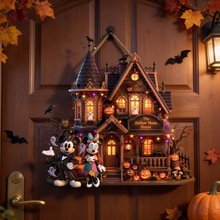 Load image into Gallery viewer, Personalized Haunted House Wood Sign Custom Family Gift for Halloween
