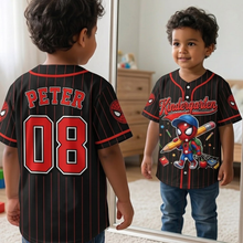 Load image into Gallery viewer, Personalized Spider-Man Baseball Jersey Custom Name Kids Gift Back to School
