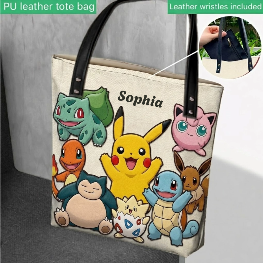 Personalized Movie Tote Bag with Cartoon Characters for Fans