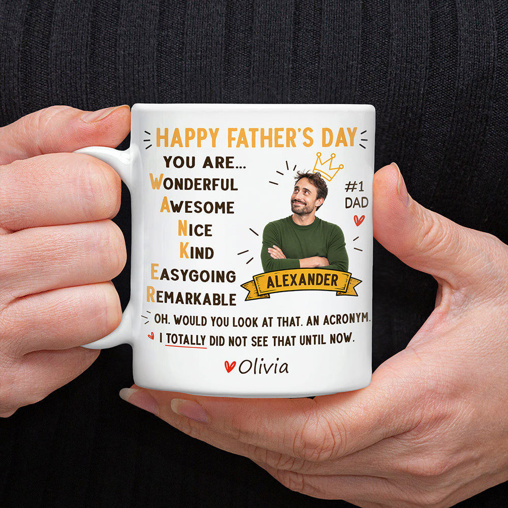Personalized Dad Acronym Coffee Mug Funny Gift for Father's Day