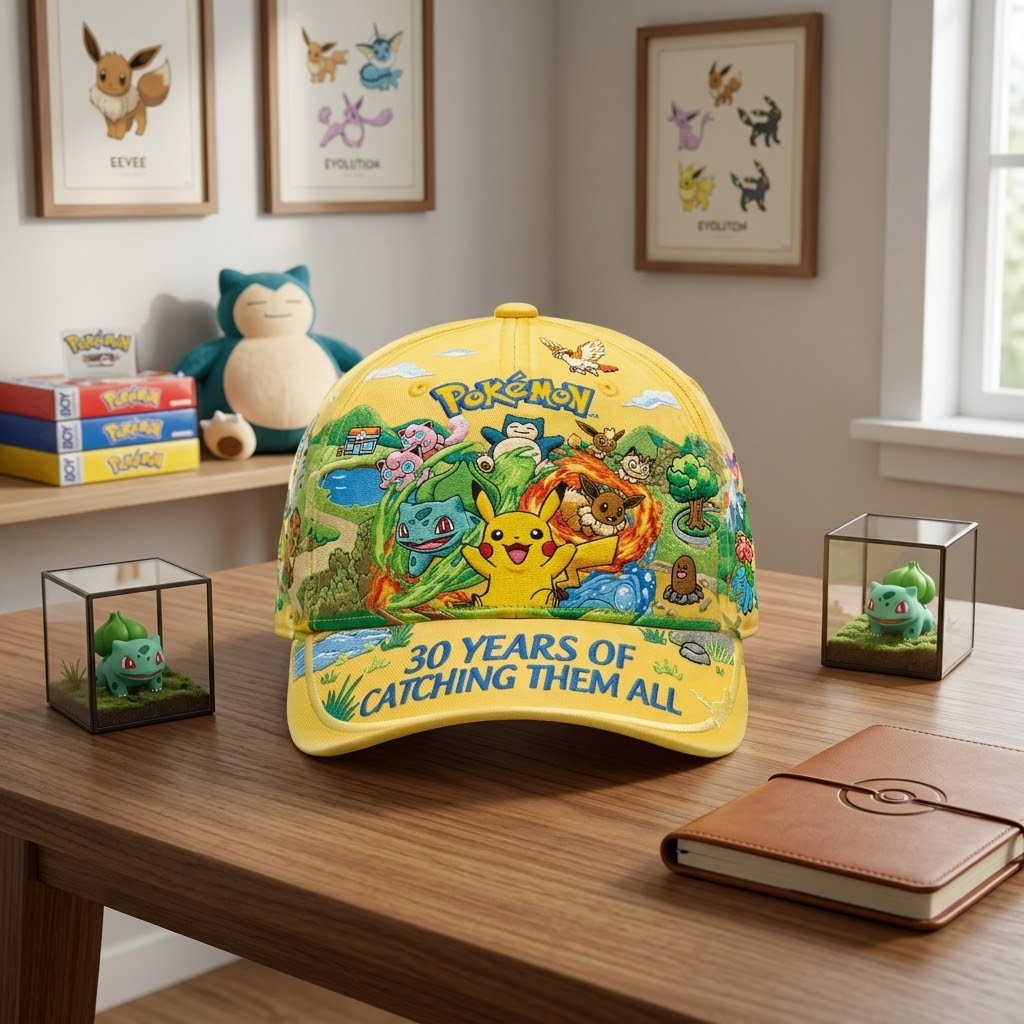 Personalized 30th Anniversary Pokémon Cap Gift for Movie Fans