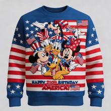 Load image into Gallery viewer, Personalized 250th Anniversary USA Shirt with Disney Characters - Gift for Movie Fans &amp; Families
