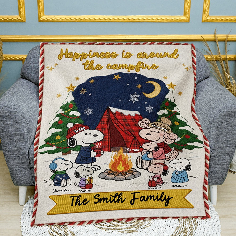 Personalized Camping Blanket for Family Christmas Gift