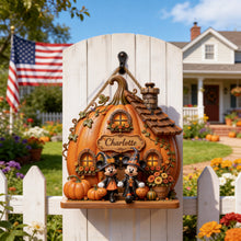 Load image into Gallery viewer, Personalized Pumpkin House Sign for Halloween Gift Decor
