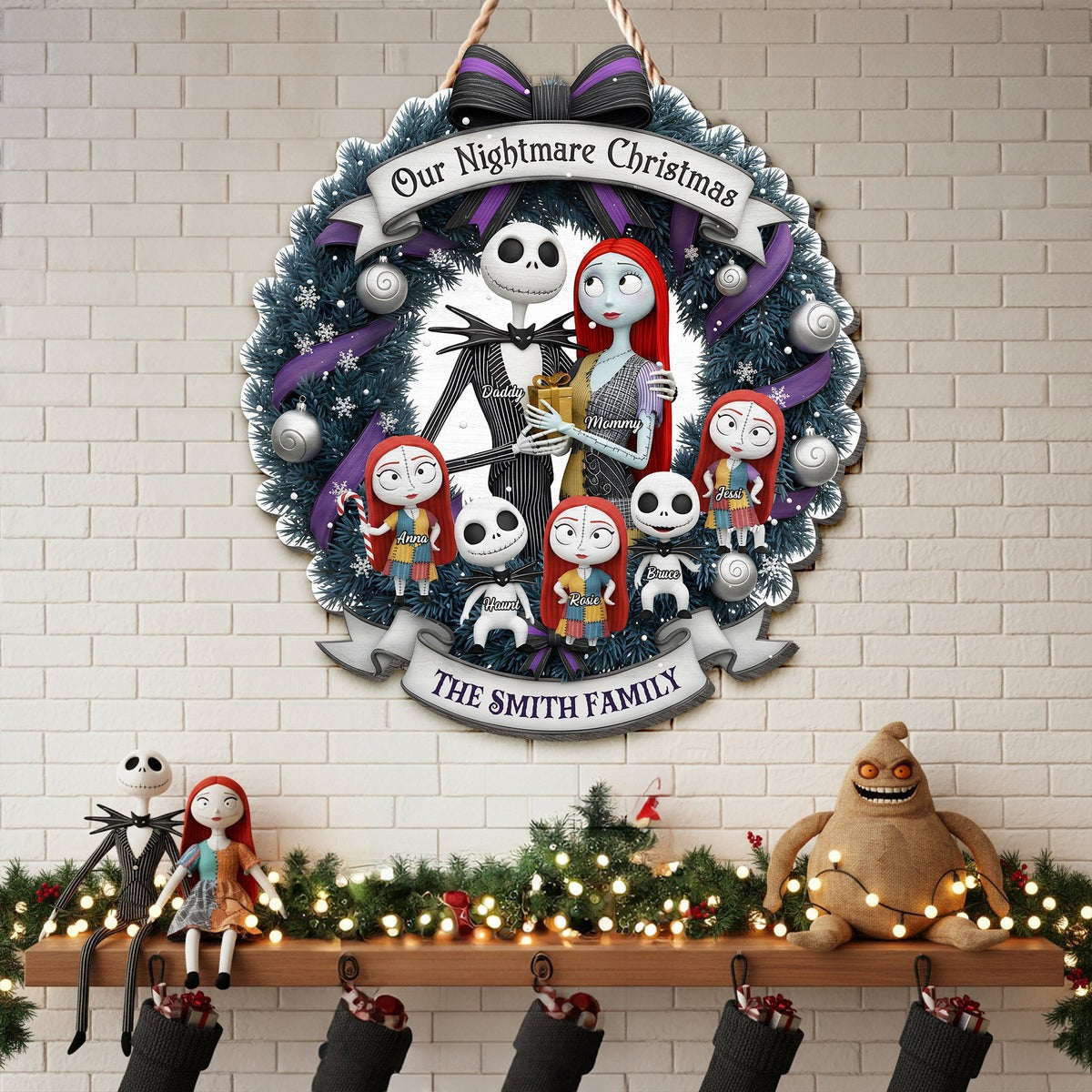 Personalized Spooky Family Wooden Sign Custom Decor Gift for Christmas