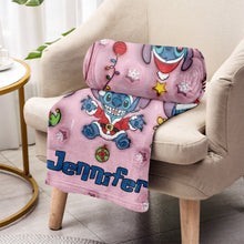 Load image into Gallery viewer, Personalized Christmas Blanket with Cute Stitch Design for Kids - Family Holiday Gift

