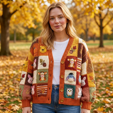 Load image into Gallery viewer, Personalized Knitted Cardigan with Autumn Vibes Gift for Her
