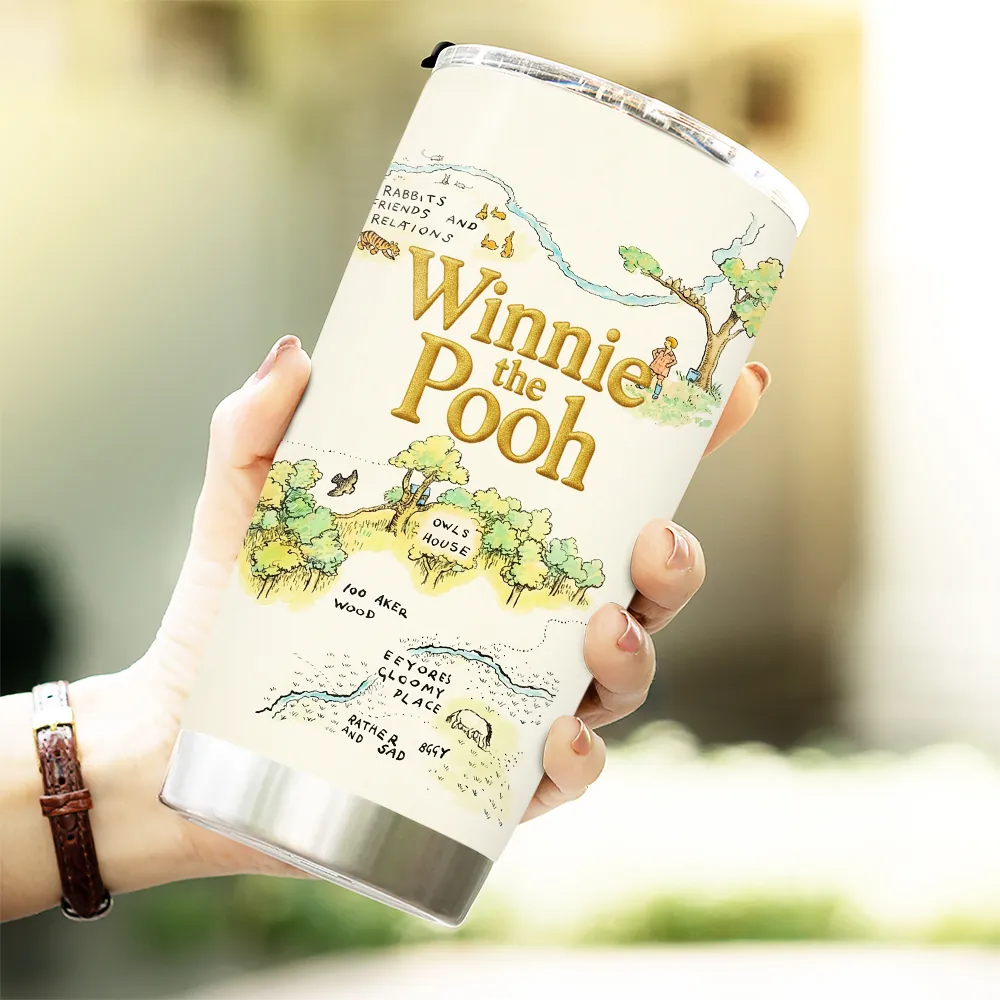 Personalized Winnie the Pooh 100th Anniversary Tumbler Gift for Movie Fans