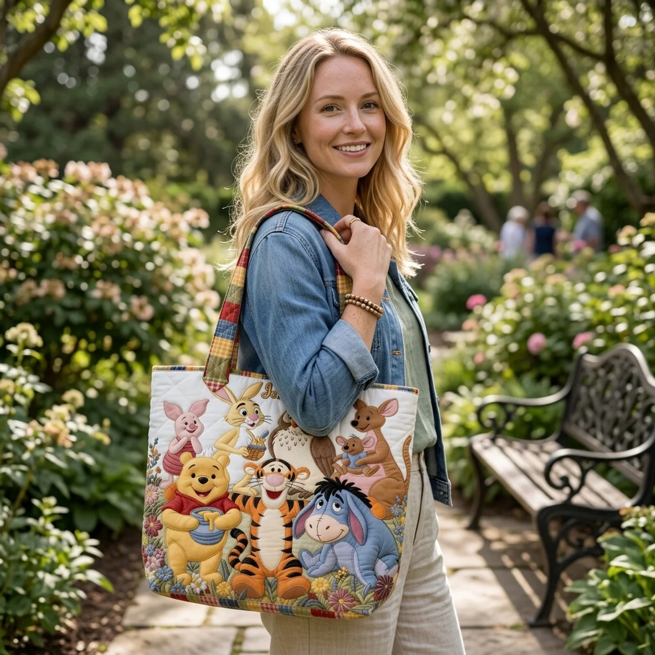 Personalized Quilted Tote Bag with Disney Characters Gift for Movie Fans
