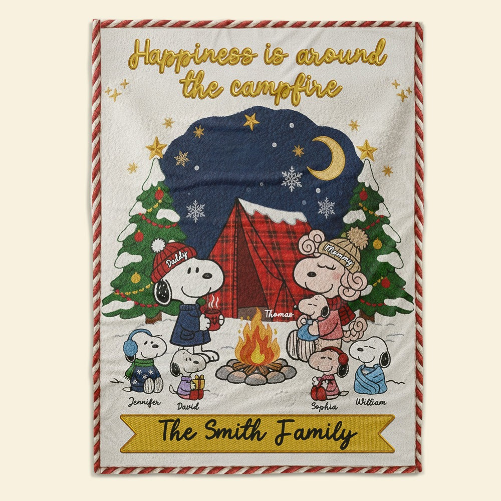 Personalized Camping Blanket for Family Christmas Gift