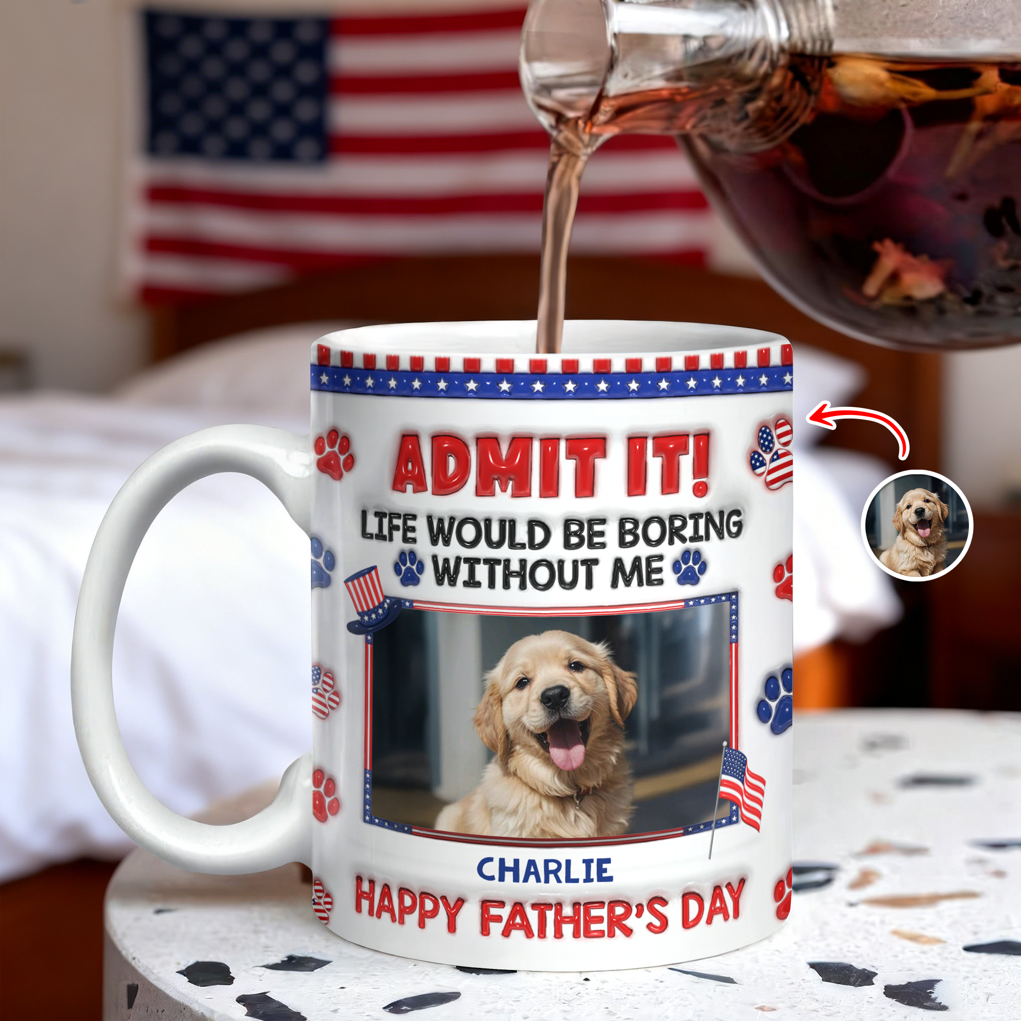 Personalized Dog Photo Mug Custom Photo Gift for Dog Dad