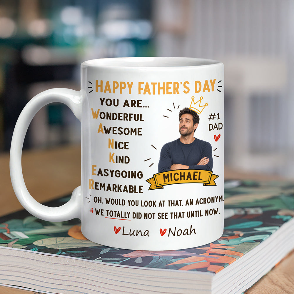 Personalized Dad Acronym Coffee Mug Funny Gift for Father's Day
