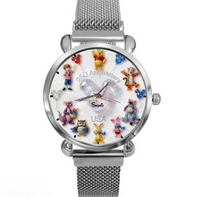 Load image into Gallery viewer, Personalized Women's Hand Watch with DSNY Honey Bear US Theme - Unique Anniversary Gift for Patriots
