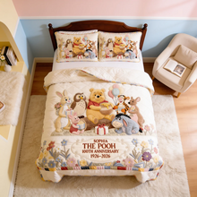 Load image into Gallery viewer, Personalized Winnie the Pooh 100th Anniversary Quilted Bedding Set Gift for Family
