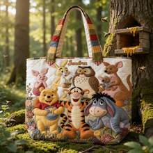 Load image into Gallery viewer, Personalized Quilted Tote Bag with Disney Characters Gift for Movie Fans
