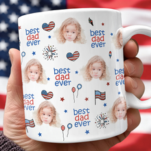 Load image into Gallery viewer, Personalized America Flag Mug Custom Face Gift for Dad
