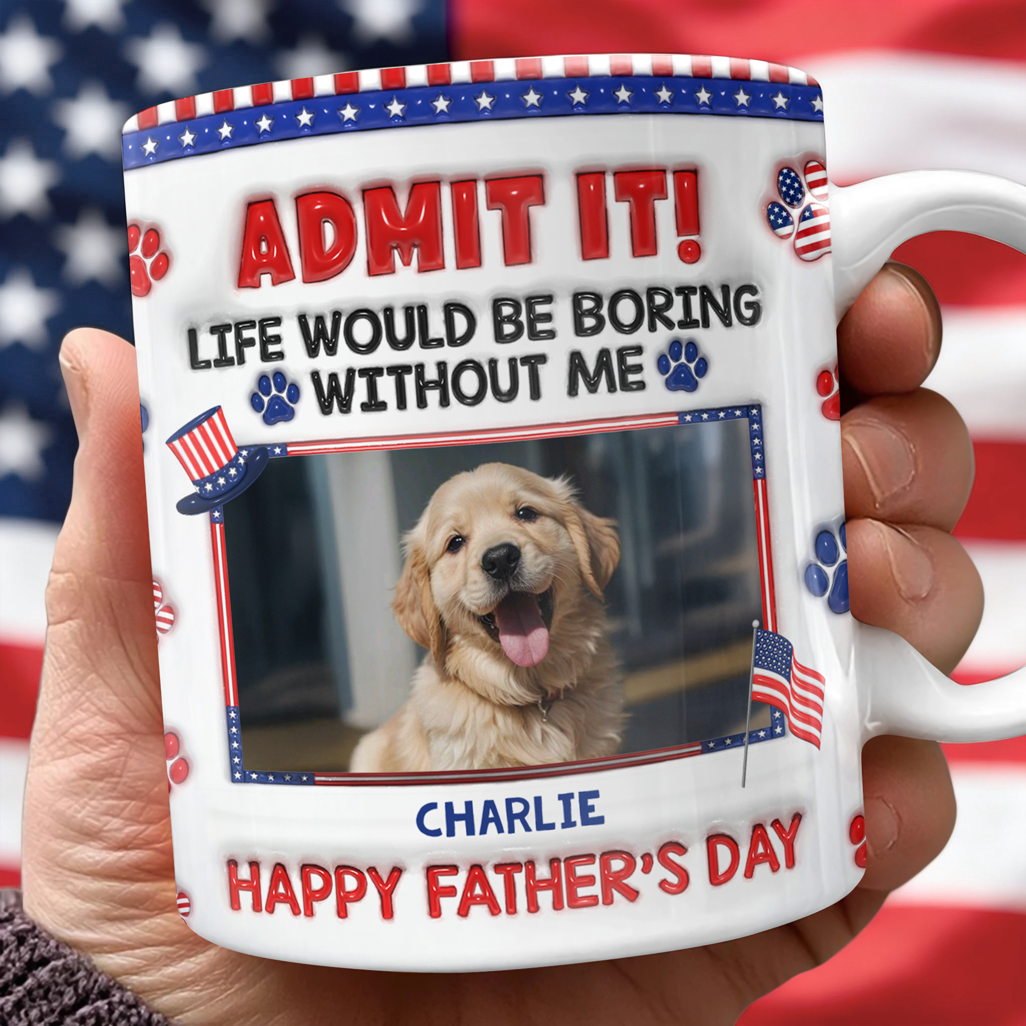 Personalized Dog Photo Mug Custom Photo Gift for Dog Dad