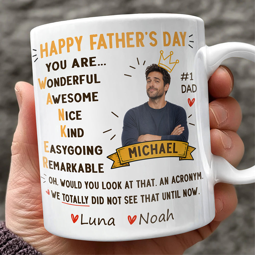 Personalized Dad Acronym Coffee Mug Funny Gift for Father's Day