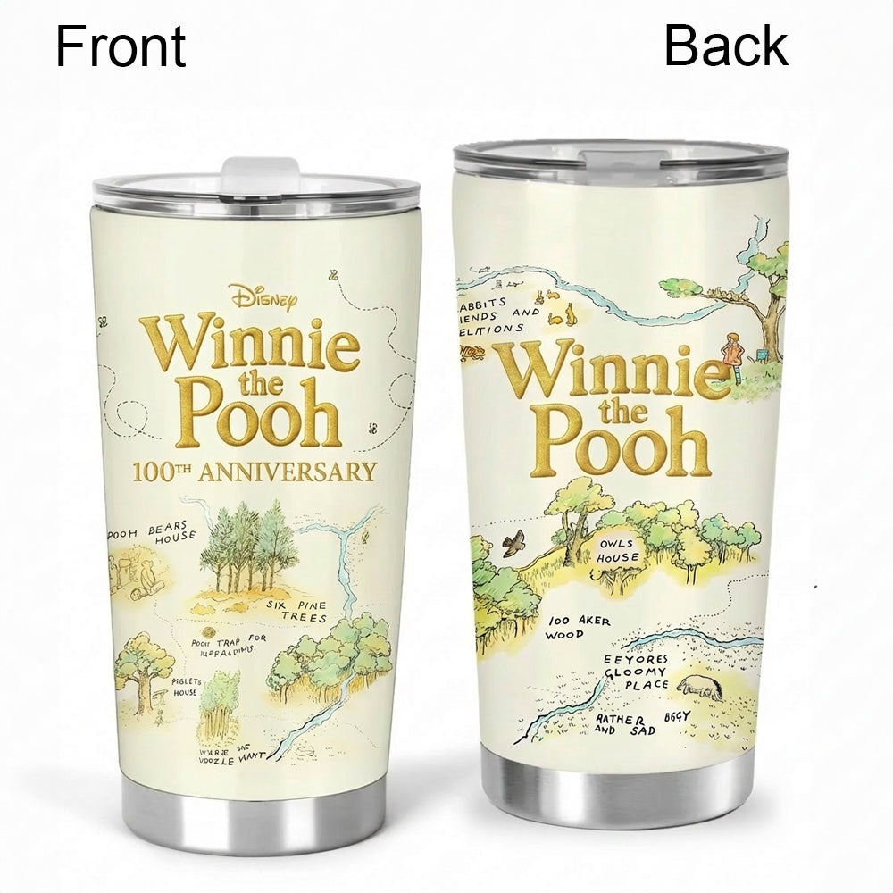 Personalized Winnie the Pooh 100th Anniversary Tumbler Gift for Movie Fans