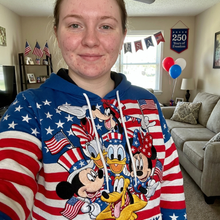 Load image into Gallery viewer, Personalized 250th Anniversary USA Shirt with Disney Characters - Gift for Movie Fans &amp; Families
