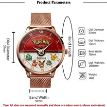 Load image into Gallery viewer, Personalized Pokémon Women's Hand Watch Custom Name Gift for Her
