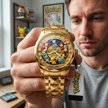 Load image into Gallery viewer, Personalized Pokemon Men's Wrist Watch Custom Engraved Gift for Movie Fans
