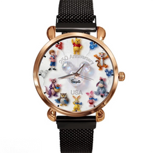 Load image into Gallery viewer, Personalized Women's Hand Watch with DSNY Honey Bear US Theme - Unique Anniversary Gift for Patriots
