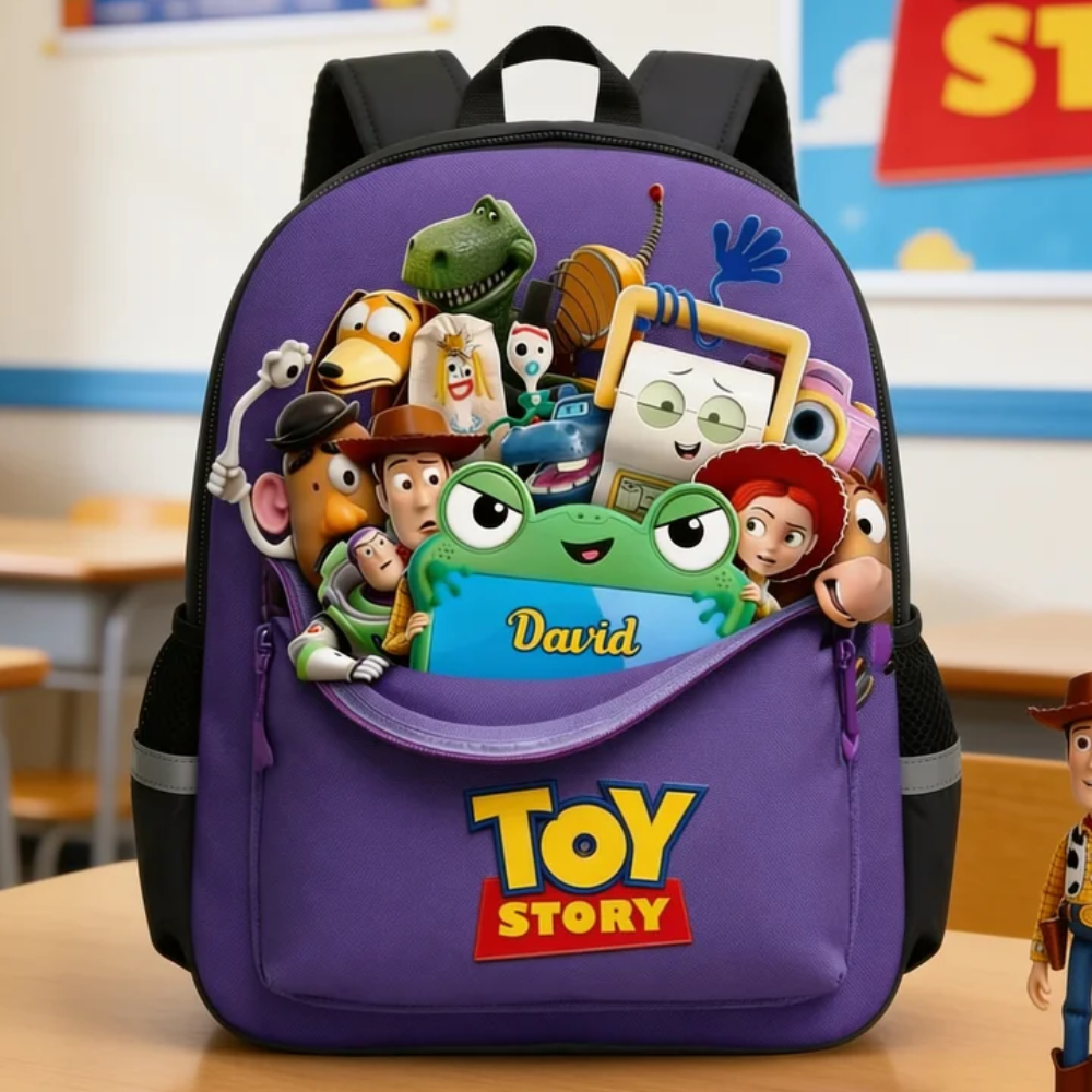 Personalized Toy Story School Backpack Set for Kids - Lunch Bag, Pencil Case & Water Bottle