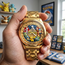 Load image into Gallery viewer, Personalized Pokemon Men's Wrist Watch Custom Engraved Gift for Movie Fans
