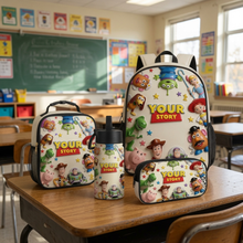 Load image into Gallery viewer, Personalized Cartoon-Themed School Backpack Set for Kids
