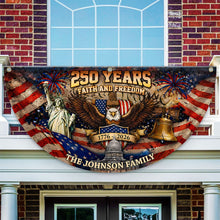 Load image into Gallery viewer, Personalized Family Name Eagle Flag 250 Years Freedom Gift
