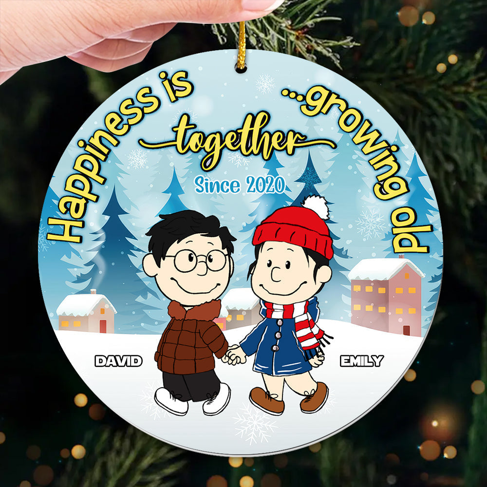 Personalized Acrylic Ornament for Couples Happiness Together Christmas Gift