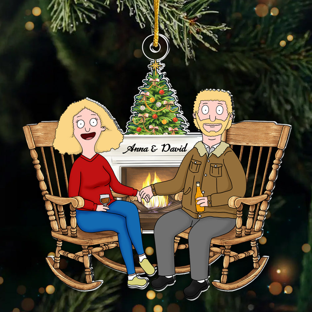 Personalized Acrylic Christmas Ornament for Couples with Custom Names