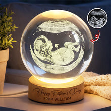 Load image into Gallery viewer, Personalized Engraved 3D Crystal Ball LED Night Light Gift for Dad
