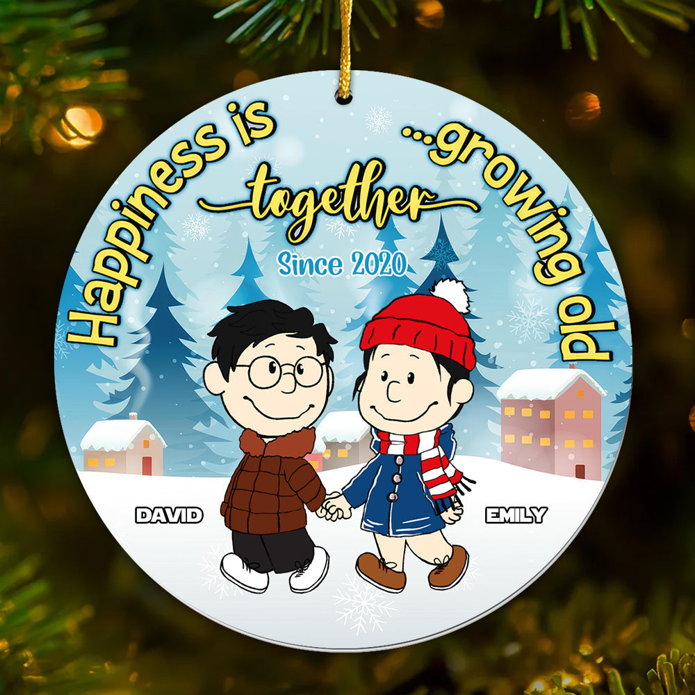 Personalized Acrylic Ornament for Couples Happiness Together Christmas Gift