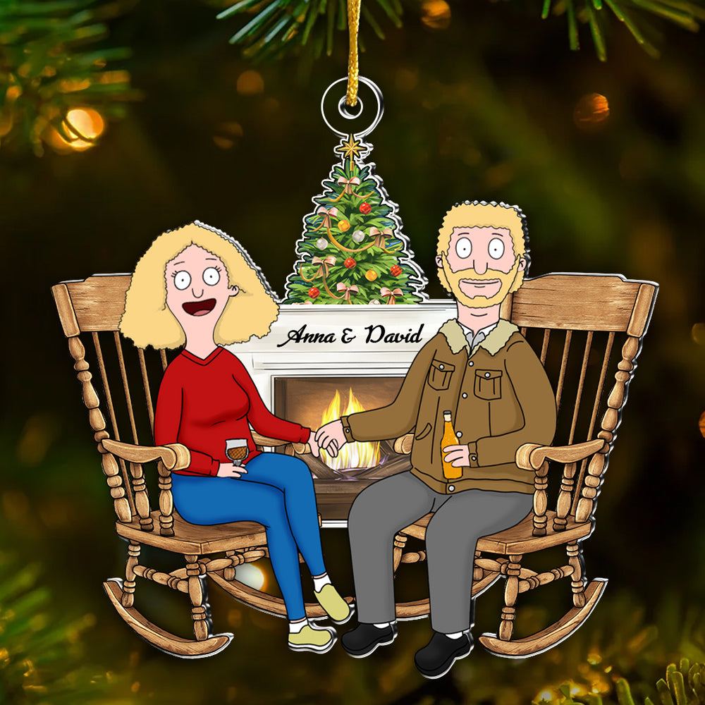 Personalized Acrylic Christmas Ornament for Couples with Custom Names