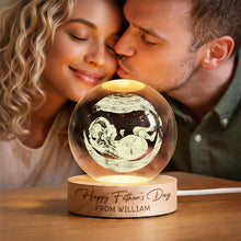 Load image into Gallery viewer, Personalized Engraved 3D Crystal Ball LED Night Light Gift for Dad
