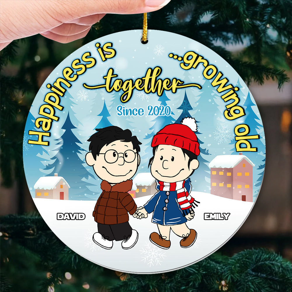 Personalized Acrylic Ornament for Couples Happiness Together Christmas Gift