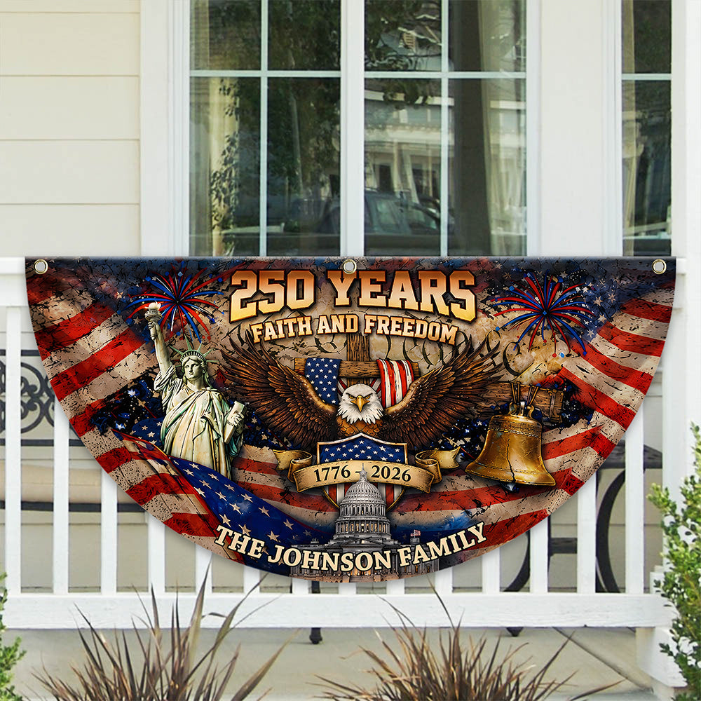 Personalized Family Name Eagle Flag 250 Years Freedom Gift
