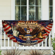 Load image into Gallery viewer, Personalized Family Name Eagle Flag 250 Years Freedom Gift
