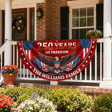 Load image into Gallery viewer, Personalized 250 Years of Freedom Non-Pleated Fan Flag USA Gift for Family Independence Day Decor
