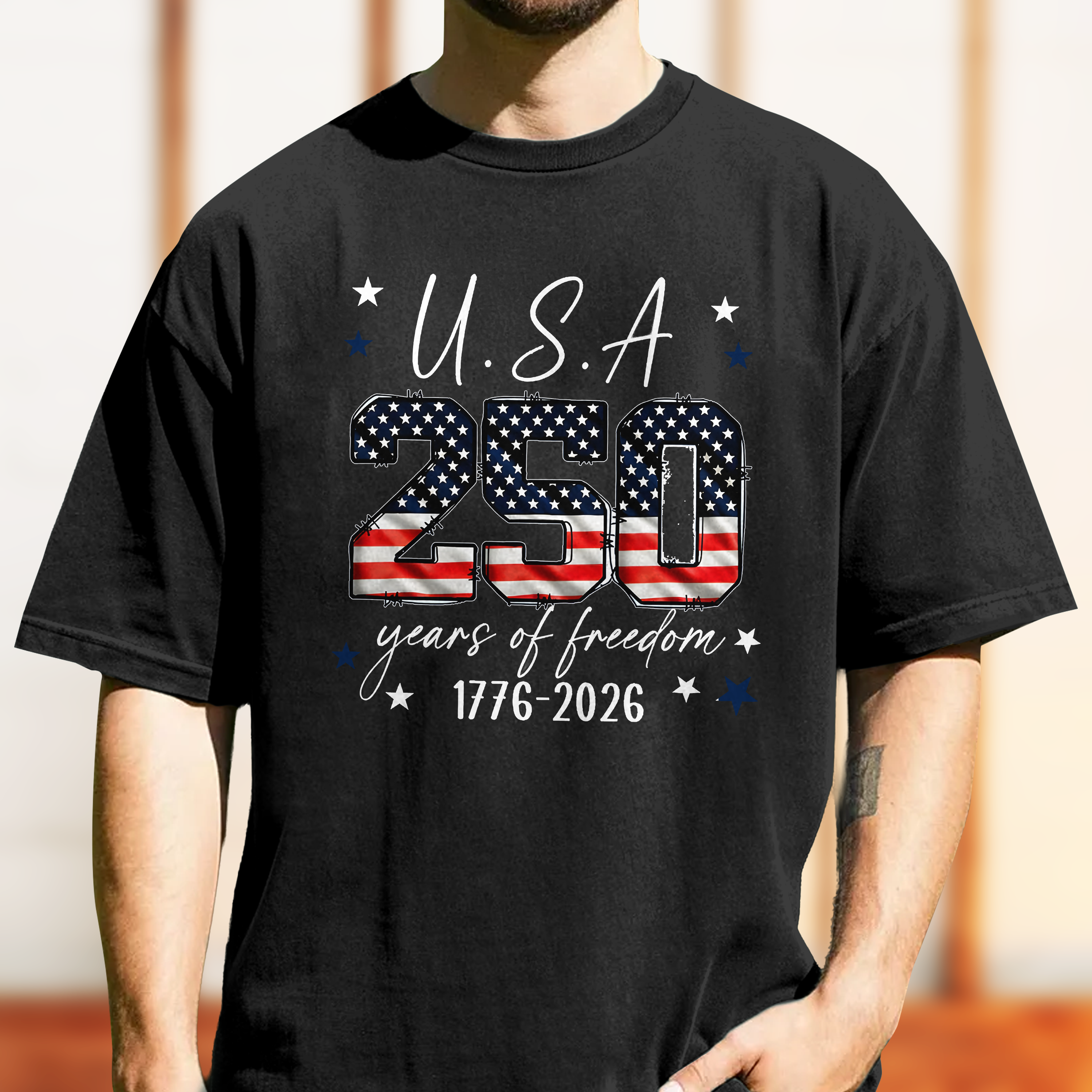 Personalized Comfort Shirt USA 250 Years Freedom Gift